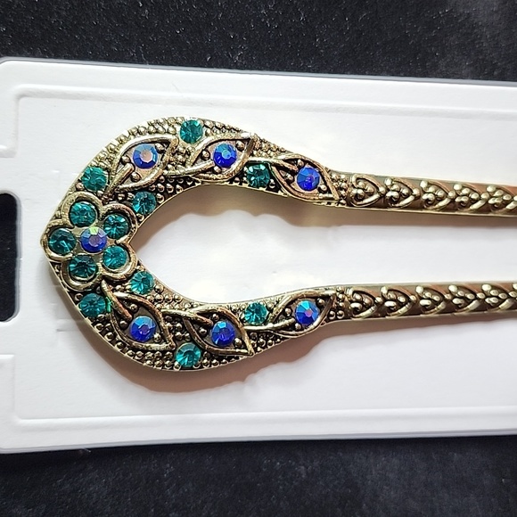 Hair Stick, gold & blue - Picture 2 of 9